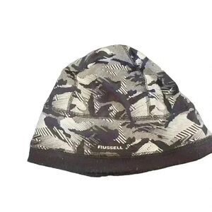 Russell Men's Black/White Polyester Skull Cap/Beanie